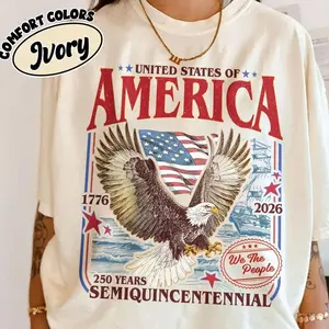 Comfort Colors America 250th Anniversary Shirt, We The People Patriotic Eagle American Flag T-Shirt, Trending 4th of July Day Tee, Casual Outfit, Comfortable Menswear & Womenswear Top, Perfect Gift For Men and Women, Ju15