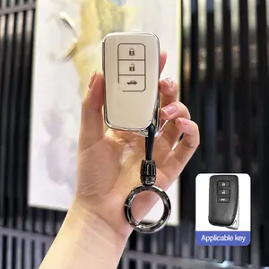 Lexus Key Fob Cover with Keychain Soft TPU 360 Degree Protection Key Shell Case for RX ES GS LS NX RS GX LX RC LC Smart