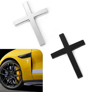 Christian Cross Stickers for Furniture Doors Mirrors Versatile Decorative Decals in Silver & Black Easy Application for Home Office Decor