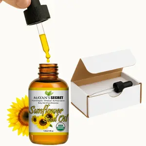 Organic Cold Pressed Sunflower Seed Oil 4oz – 100% Pure Unrefined Body Hair Face Moisturizer – Natural Skin Glow Oil for Dry Skin & Hair Growth