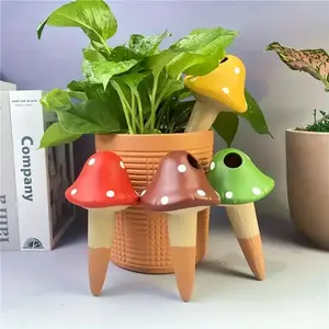 Mushroom Design Plant Watering Stakes Colorful Self-watering Devices for Indoor Plants Automatic Drip Irrigation System Perfect for Busy Gardeners