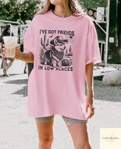 Funny Corgi Shirt, Gift For Corgi Lover, Retro T-Shirt For Corgi Mom, Dog Sweatshirt, I've Got Friends In Low Places Corgi Dad Tee