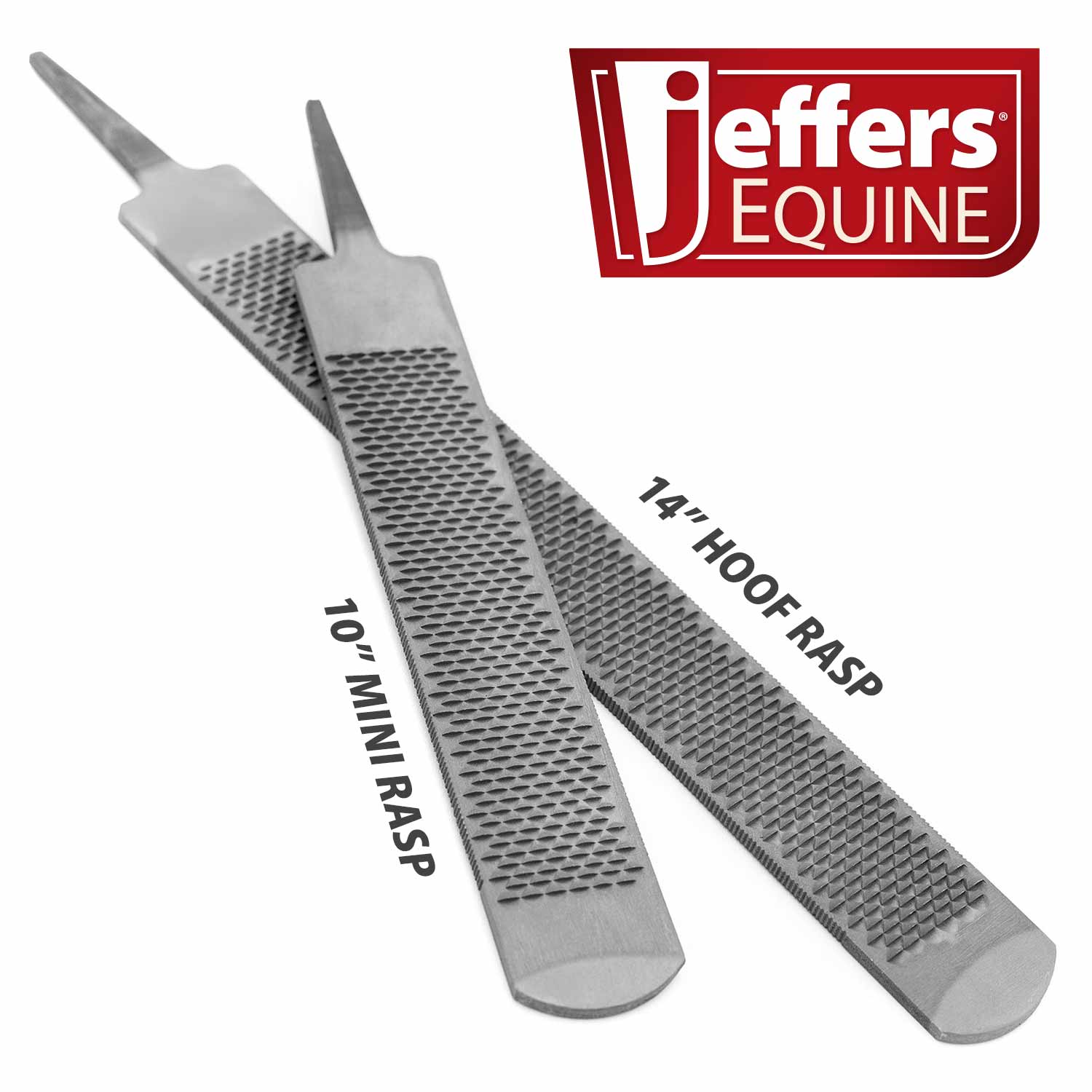 Jeffers Tanged Steel Hoof Rasp – Durable 10" & 14" Rasp for Horses, Ponies, Minis, Goats, and Sheep