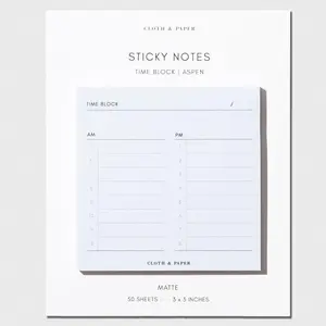 Time Block Sticky Note - Durable Sticky Note for Organizing Tasks, Ideal for Productivity and Time Management