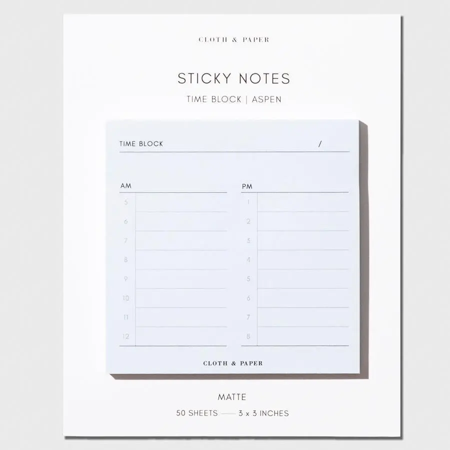 Time Block Sticky Note - Durable Sticky Note for Organizing Tasks, Ideal for Productivity and Time Management