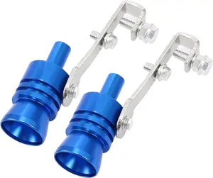 2pcs Blue, Car Turbo Whistle Exhaust Muffler Pipe, XL Roar Sound Maker, Universal Vehicle Accessories