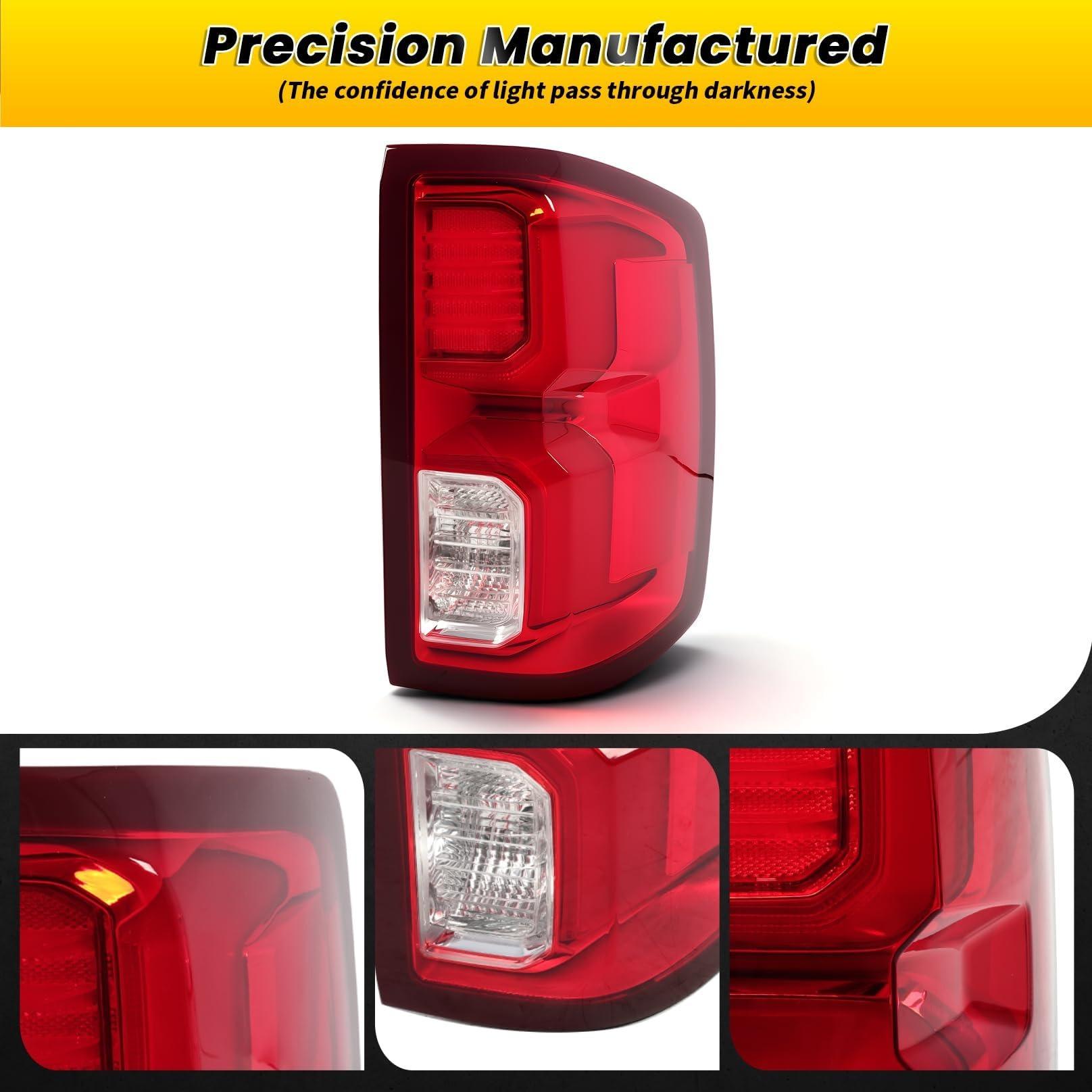 Nakkaa Fit For 2016-2018 Chevy Silverado 1500 High Country LTZ LED Taillights ,LED Tail Light Assembly, Driver or Passenger Side, Direct Replacement