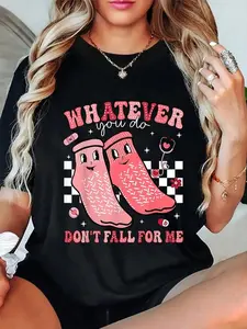 100% Cotton Valentine Whatever You Do Don't Fall For Me RN PCT CNA Nurse T-Shirt