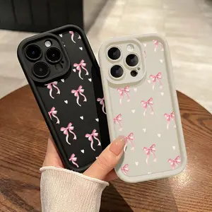 Bow Pattern TPU Phone Case for iPhone 17 Pro Max Plus Air/ 16 15 14 Pro Max 13 12 11 XR XS Plus Shockproof Full Camera Protection Durable slim Silicone Cover Cellphone Protective