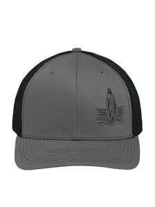 Richardson Trending Embroidered Snapback Trucker Hat - Structured Fit, Breathable Mesh, Contrast Stitching, 1 Size Fits Most, Pre-Curved Brim