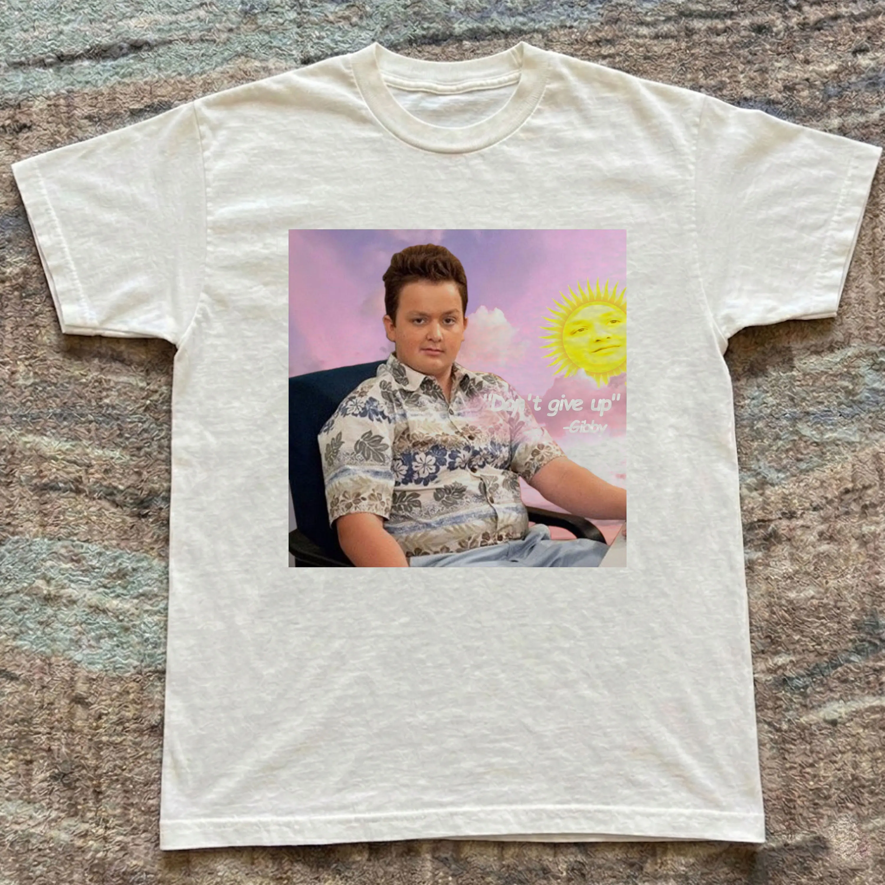 Funny Gibby Say Don't Give Up Graphic Tee, Funny Meme Gibby Tshirt, Meme Cringe Funny Dumb Shirts, Men's Vintage Casual Trend Shirt Gift For Fans, Gift For Men, Gift For Women