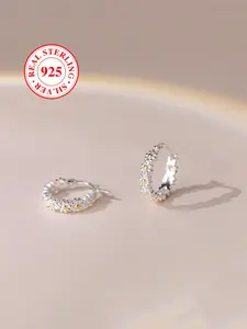 S925 Sterling Silver Daisy Earrings for Women, Cute Mini Hoop Design, Fashionable Earrings, Summer Casual Jewelry Gift for Women（with box）