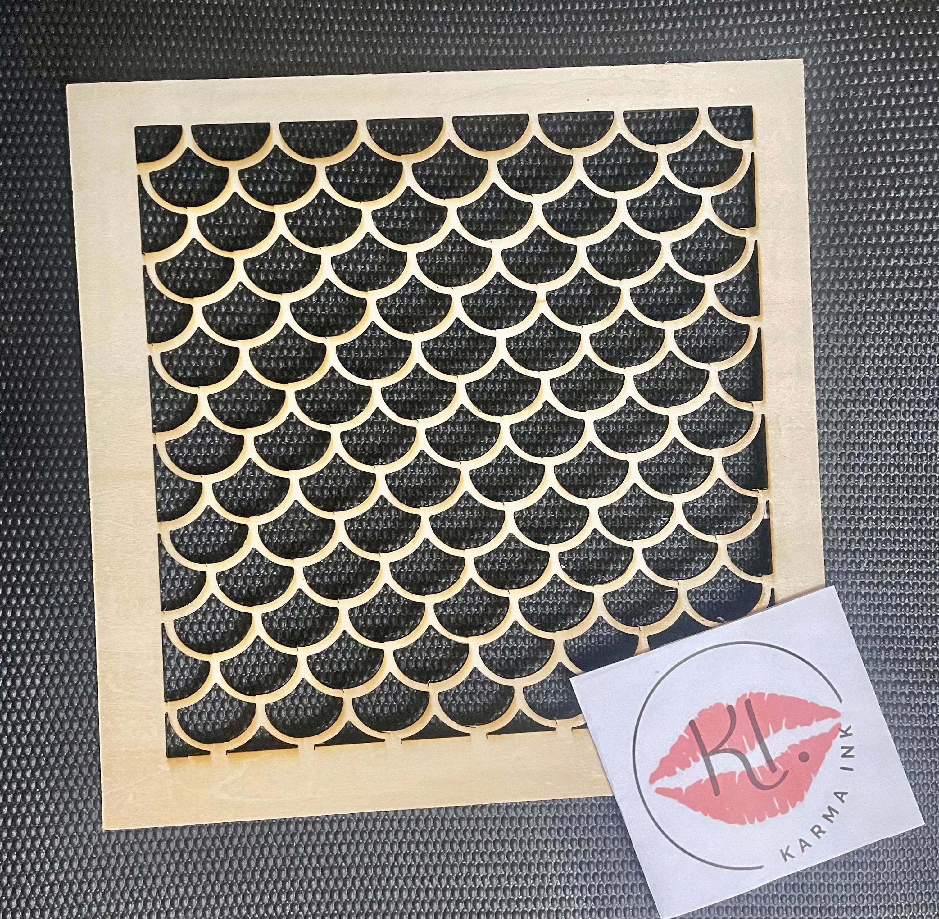 11x11 Wooden Mermaid Print Stencil for T-Shirt Bleaching (Beginner Bleachers)