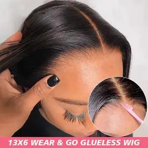 Keiyet Glueless 13x6 HD Lace Frontal Wig Human Hair Brazilian Straight Lace Front Human Hair Wigs For Black Women Pre Plucked 180%