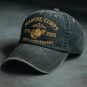 MC 250th Anniversary Hat, Military Pride Patriotic Embroidery baseball Cap, Memorabilia Military Family Gift, U.S. Army Unisex Gulf Hat