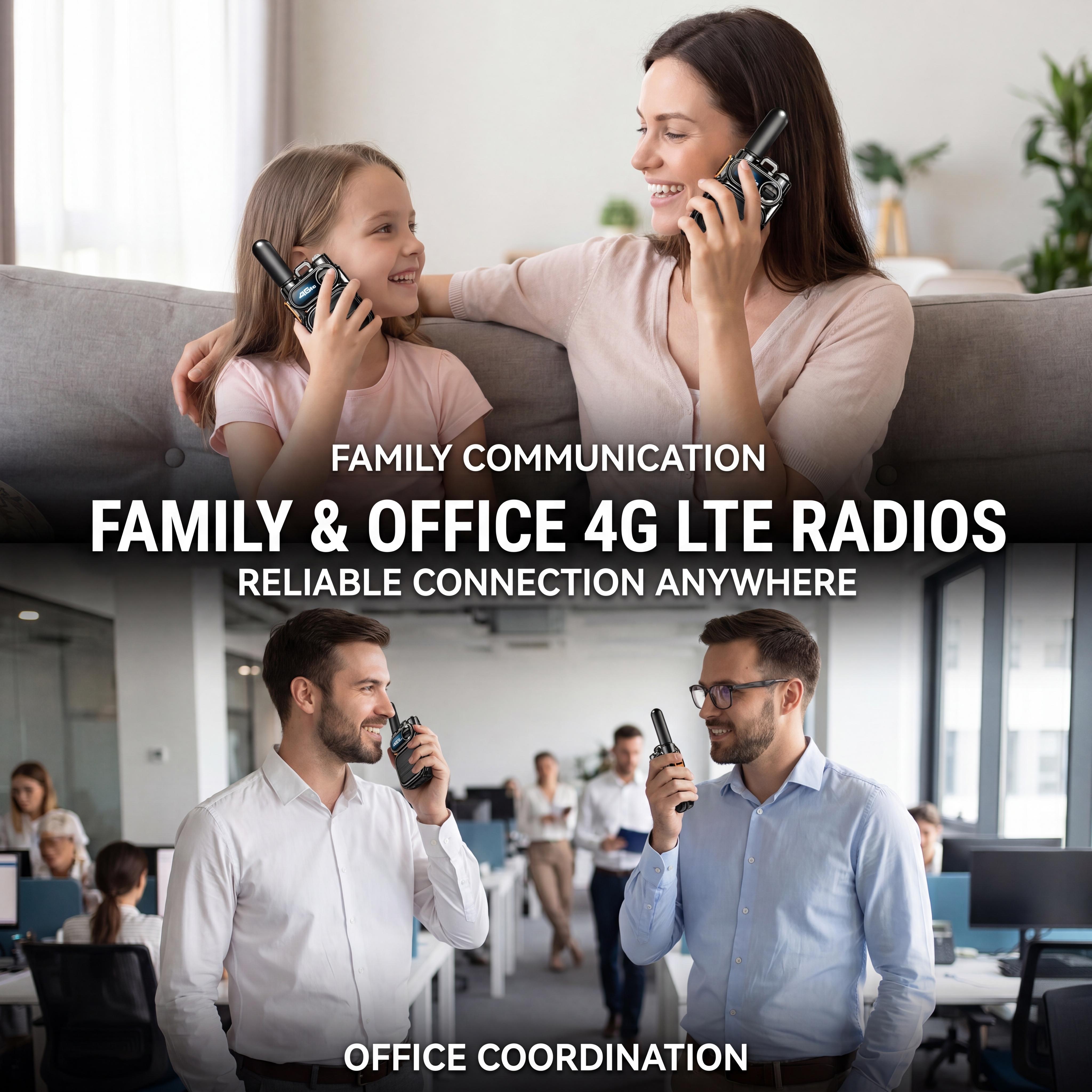 4G LTE Walkie Talkie for Clear Everyday Communication, Auto-Switching Signal, Easy Contact for Family, Travel & Work digital radio usb-c programming outdoor long antenna
