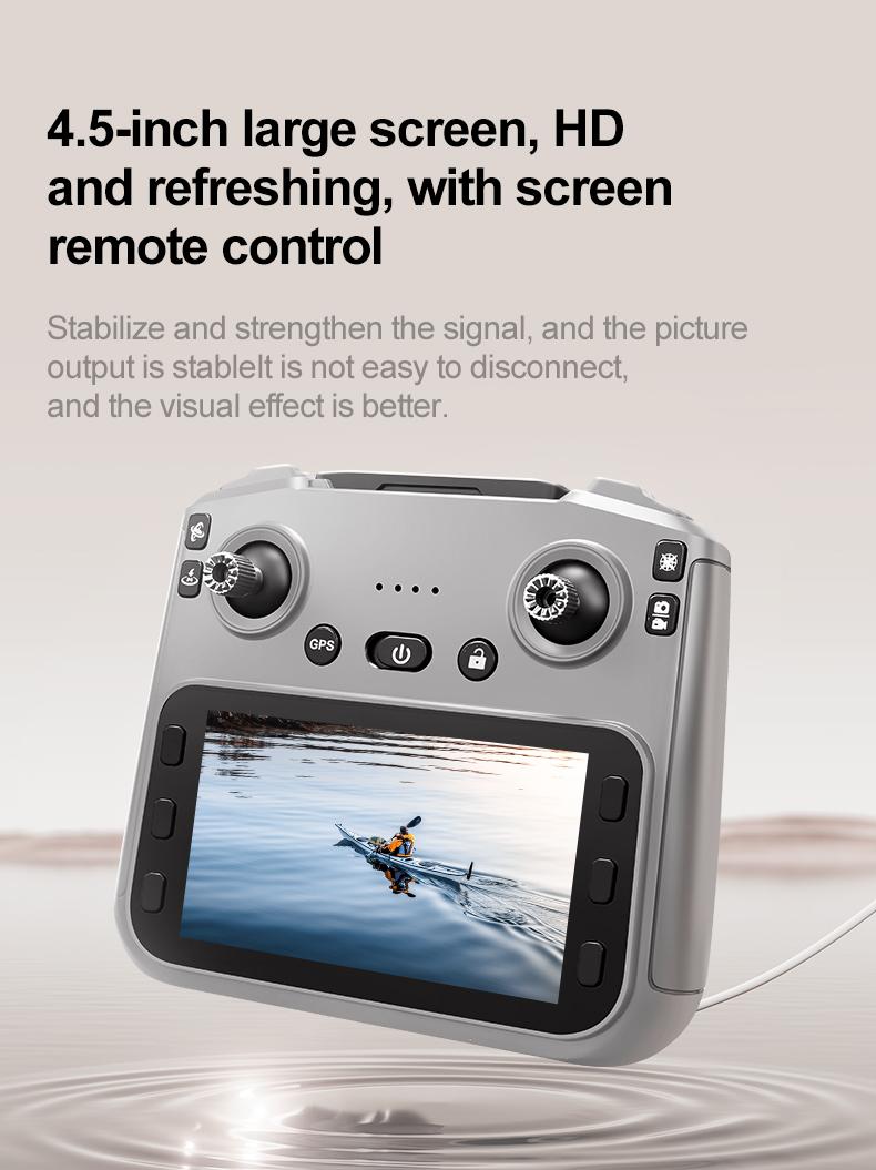 YCMDCGIE 4K ESC Camera Drone with Brushless Motor, Upgraded 4.5-Inch Screen, Foldable Drone, AI Obstacle Avoidance, GPS Smart Return, Gesture Photography, Intelligent Follow, Custom Waypoint Flight, Dual Battery with 50 Minutes Endurance