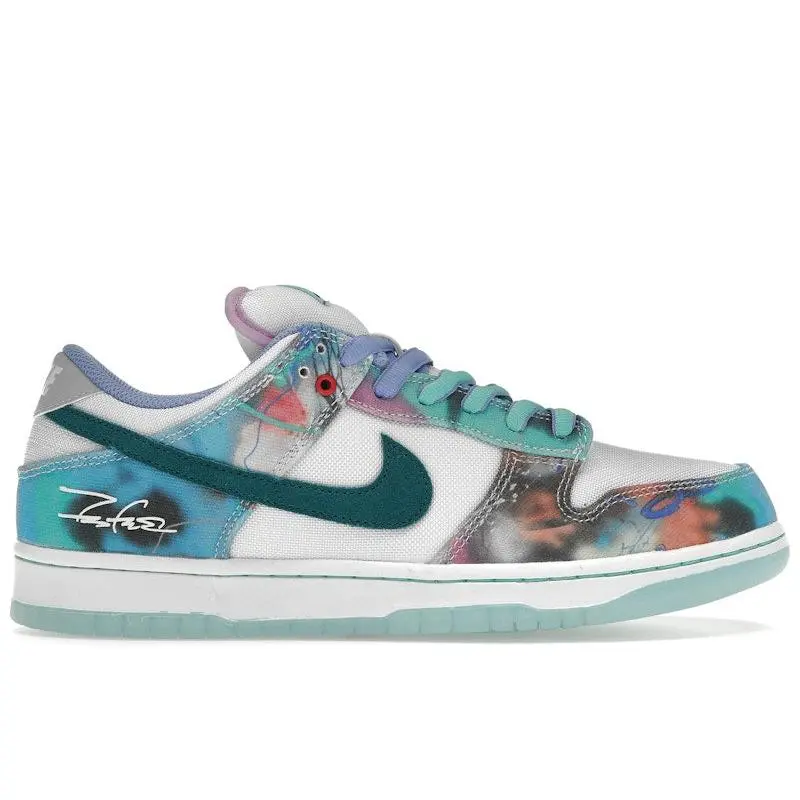 Nike Men's SB Dunk Low Futura Laboratories Bleached Aqua Skateboarding Shoes, from StockX