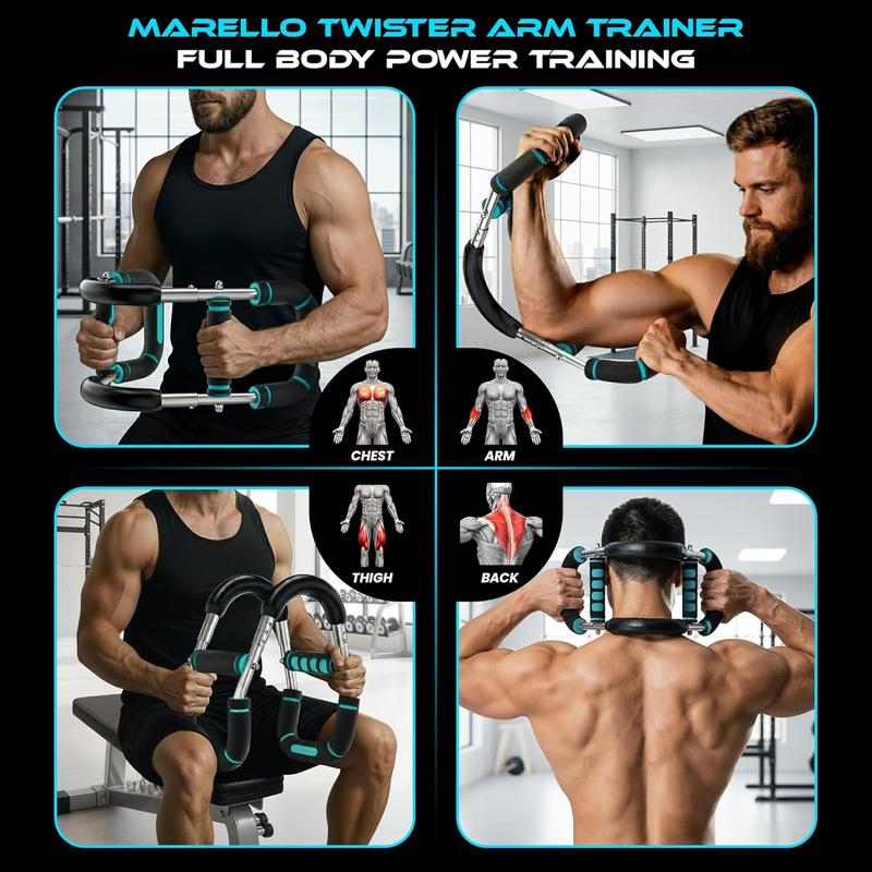 Adjustable Arm Twister Strength Trainer 30-120 lbs Dual Function for Chest Arms Shoulders Grip Workout Tool Home Fitness Portable Compact