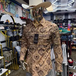 LAMASINI Men's Aztec Print Long Sleeve Shirt - Stylish & Comfortable Casual Wear
