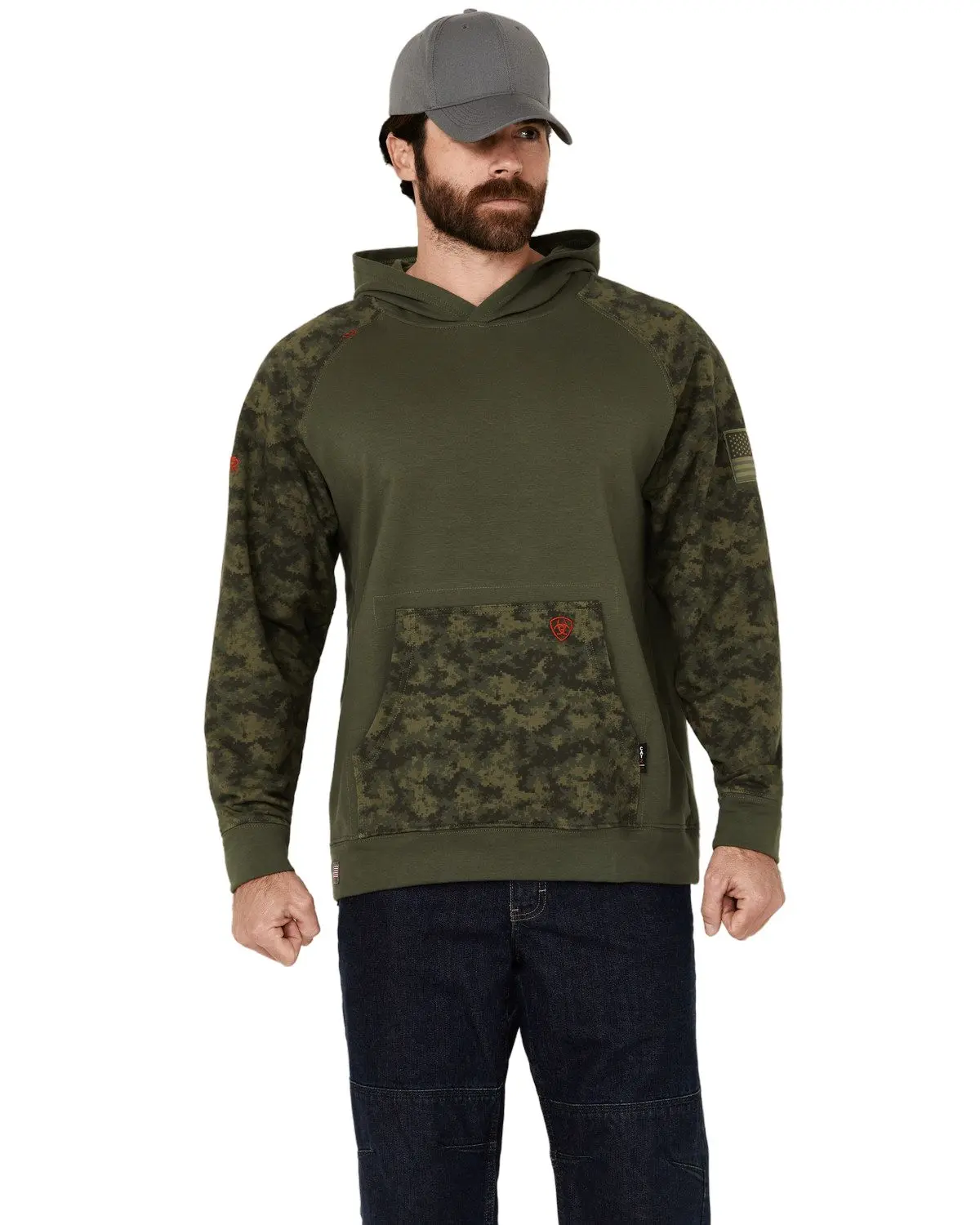 Ariat Men's Men'S Fr Durastretch Patriot Camo Print Hooded Sweatshirt - 10051974
