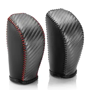 Carbon Fiber Pattern Car Gear Head Collars Cover, Car Gear Shift Cover, Car Interior Accessories for Subaru Forester Crosstrek XV Levorg