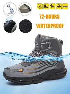 MellowMiles Men's Steel Toe Work Shoes - Waterproof (72H) Puncture Resistant Slip Resistant Flyknit Safety Sneakers Lightweight Comfortable Walking Shoe Construction Boots Walking Shoes Boy Footwear Closed Worker Bridal Bedroom SummerWins DealsForYouDays