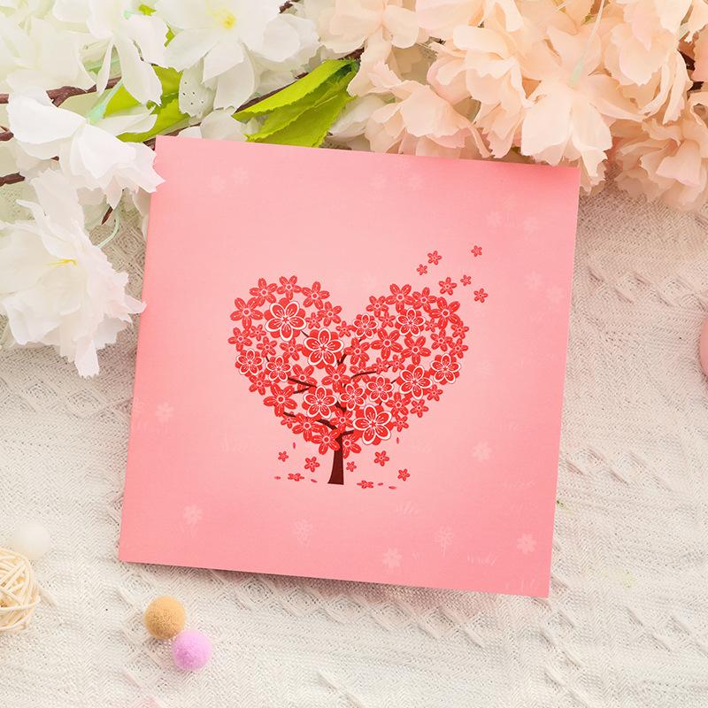 Paper Love Tree Valentine’s Day Card, Paper Art 3D Pop-Up Heart Tree Card – Romantic Love Greeting Card, Everlasting Heart Tree Valentine Gift for Her, Girlfriend, Wife, Boyfriend, Husband, Mom, Perfect for Birthdays & Wedding Anniversaries