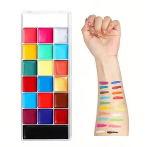 Face and body painting kit, including 10 professional artist brushes, suitable for stage face painting, party Halloween tattoo sleeves, etc., body painting kit.face paint halloween color oil Water Soluble Body Paint Makeup Kit urat  mcosmetics