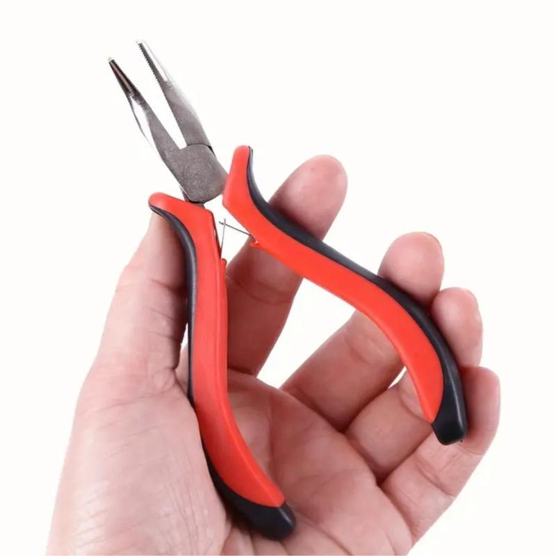 Hair Extension Tool Kit, 200pcs Micro Ring Beads & 1 Count Micro Pulling Needle & 1 Count Loop Threader & 1 Count Pliers, Professional Hair Styling Tools Accessory