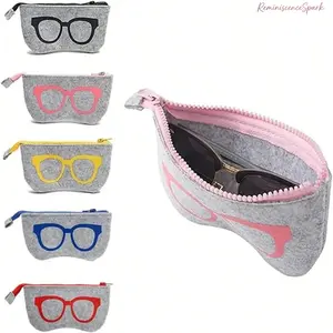5-Pack Portable Zipper Sunglasses Case, Large Capacity Soft Eyeglass Storage Pouch, Squeeze Shockproof Protective Design, Lightweight Travel Eyewear Organizer, Multi-use Carry Case for Sports, Office, School, Outdoor and Daily Use tiktokshopspringglowup