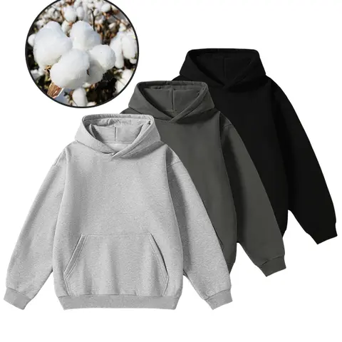 Unisex  Hoodie  Long Sleeve Pullover Regular Fit Soft Breathable Durable Everyday Machine Washable Casual Outdoor Urban Street Wear Black Beige