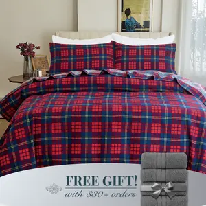 Mocassi Flannel Plaid - 100% Turkish Cotton Flannel, 4-Piece Flannel Sheet Set