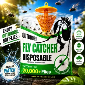 Outdoor Disposable Fly Trap – Hanging Fly Catcher with Attractant Bait, Fly Bag for Patio, Yard, Trash & Farm Areas – Easy-to-Use Outdoor Fly Control - 8 Traps summerwins
