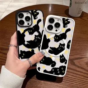 Premium Magnetic Case for iPhone11/12/13/14/15/16/promax Cute Black Cat Moon Star Trendy y2k cased MagSafe Ready, Anti-Fall, Springtok and Ultra-Thin Design | Perfect for Everyday Use Protector Screen Protector Aesthetic Resistance