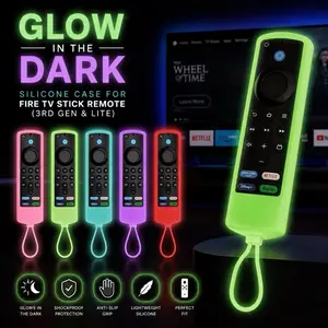 Luminous Remote Control Cover - 1-Count Glowing Protector Compatible with Fire TV Stick 4K, Echo Show 15 (2021) Streaming Device Remotes