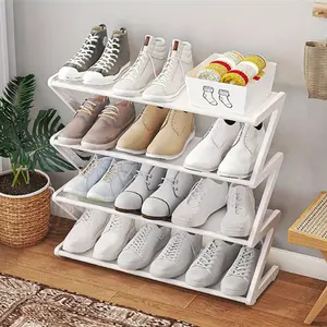 Shoe Rack for Closet, Space-Saving Foldable Shoes Organizer, Standing Storage for Hallway Entryway & Bedroom, Shoe Rack Shelf