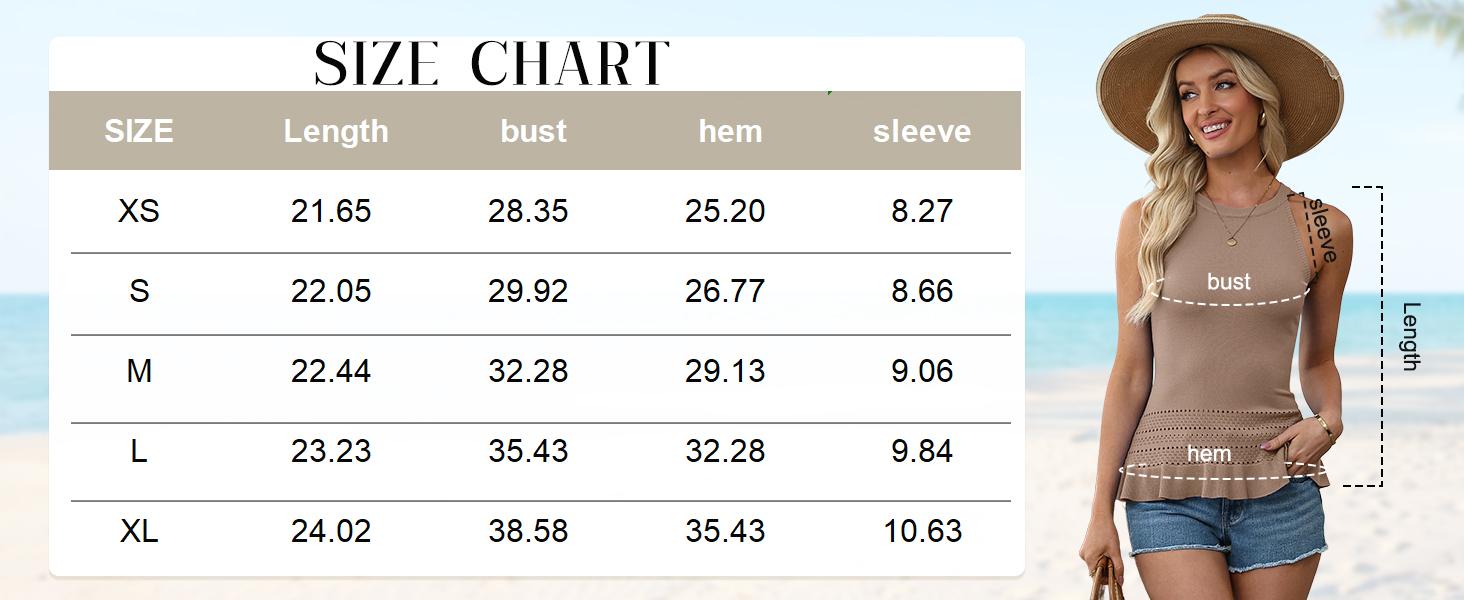 Womens Summer Crochet Crop Tank Tops Sleeveless Halter Neck Ruffle Hem Knit Sweater Vest