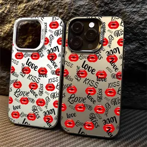 Phone Case - One Piece of a Phone Case Featuring Red Lips And a Love Kiss Design, Compatible with for Apple Iphone 17 16 15 14 13 12 11 PRO MAX PLUS,AIR and iPhone XR XS MAX 7 8Plu. This Case Is Shockproof And Has a Vintage, Funky
