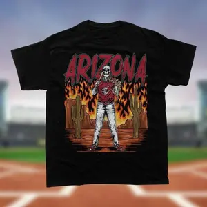 [SALE UP TO 51%] Arizona Baseball Vintage Graphic T Shirt, Arizona Skeleton Baseball Sweatshirt, Hoodie - Bootleg Retro Arizona Diamond Graphic Sportswear