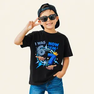 I was 6 Now I'm 7 7th Birthday - Funny 6 7 Birthday Boys Girls Kids T-Shirt