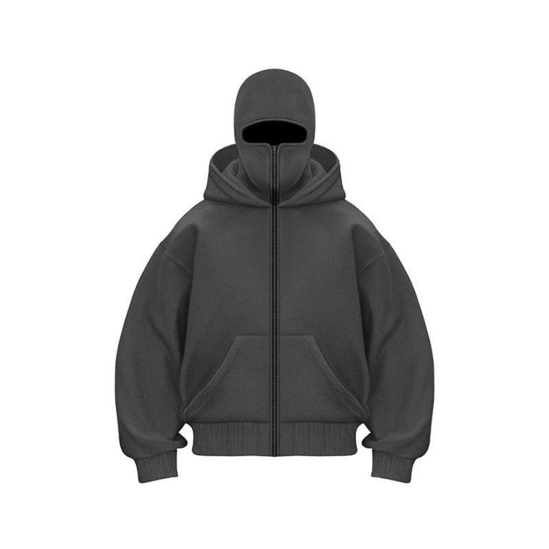 Balaclava Hoodie With Built-In Zip - Men's Athletic Autumn Winter Sweatshirt