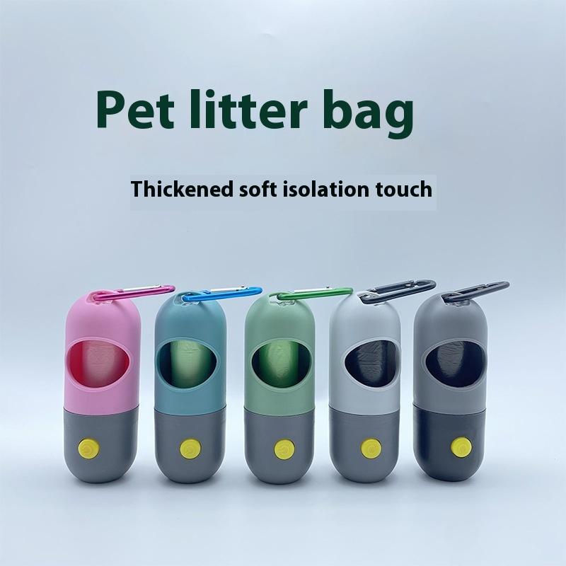 Led Light Pet Waste Bag Dispenser - For Dogs, & Cats - Dog Poop Scooper Bags - Waste Bags Holder Dispensers - Pet Clean Accessories