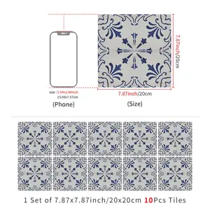 Retro Floral Tile Self-Adhesive PVC Floor Tile, Waterproof & Removable, Ideal for Tenant Homes, Upgrade Your Flooring Easily