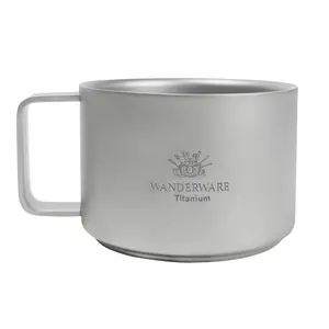 100ml Pure Titanium Double-Walled Coffee Mug - Shatterproof, BPA-Free, For Outdoor Camping & Travel - Perfect Gift for Adventurers & Coffee Lovers