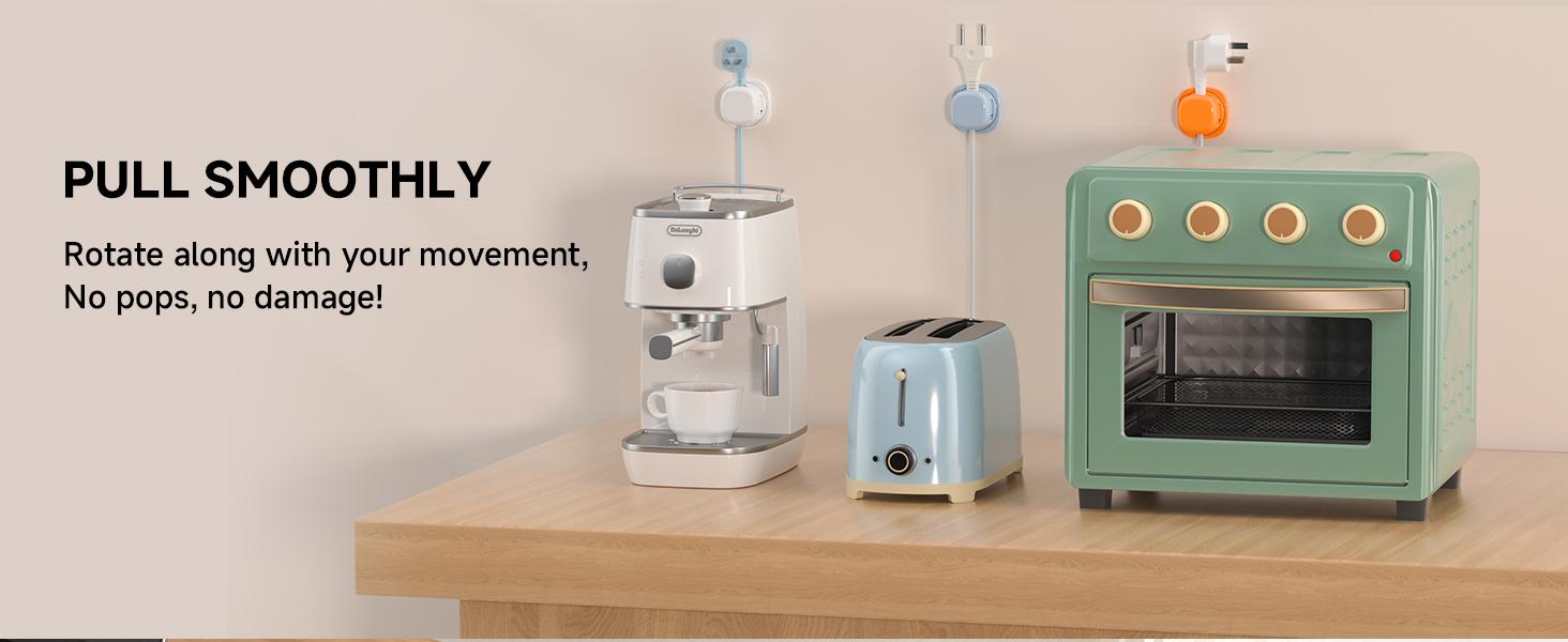 6 Pack Rotatable Spring Cord Organizer, [1s Lock] Cable Management Clips for Desk & Nightstand usb power