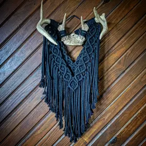 Deer Antler Macrame Wall Hanging Decor