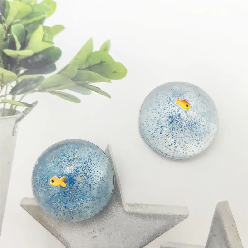 Ocean Planet Squishy Fidget Toy Soft Cute Little goldfish Pinch Decompression Toy Planet Sequin Anti-Anxiety Toy Gifts