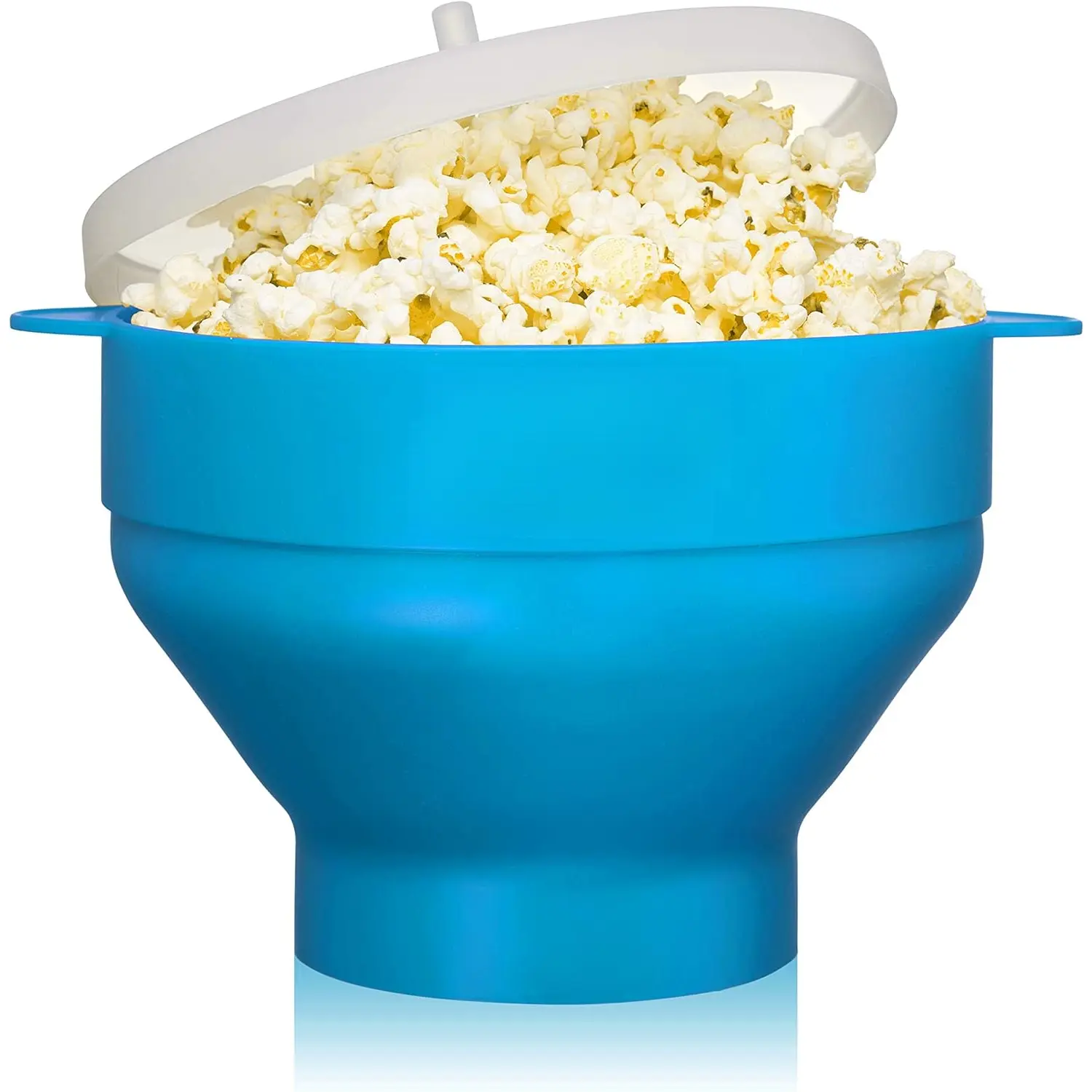 Collapsible Popcorn Maker Machine - 15 Cups, Lightweight, Dishwasher Safe Kitchen Bowl, Ideal for Movie Night & College Dorms, Turquoise