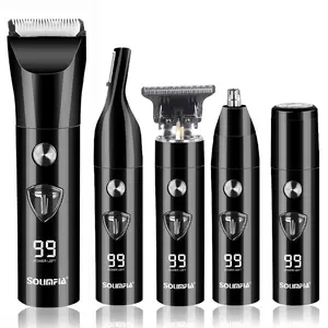 SOLIMPIA 5-in-1 Men's Grooming Kit, Wireless Multifunctional Hair Trimmer Set with Electric Shaver, Beard and Nose Hair Trimmer for Gifts